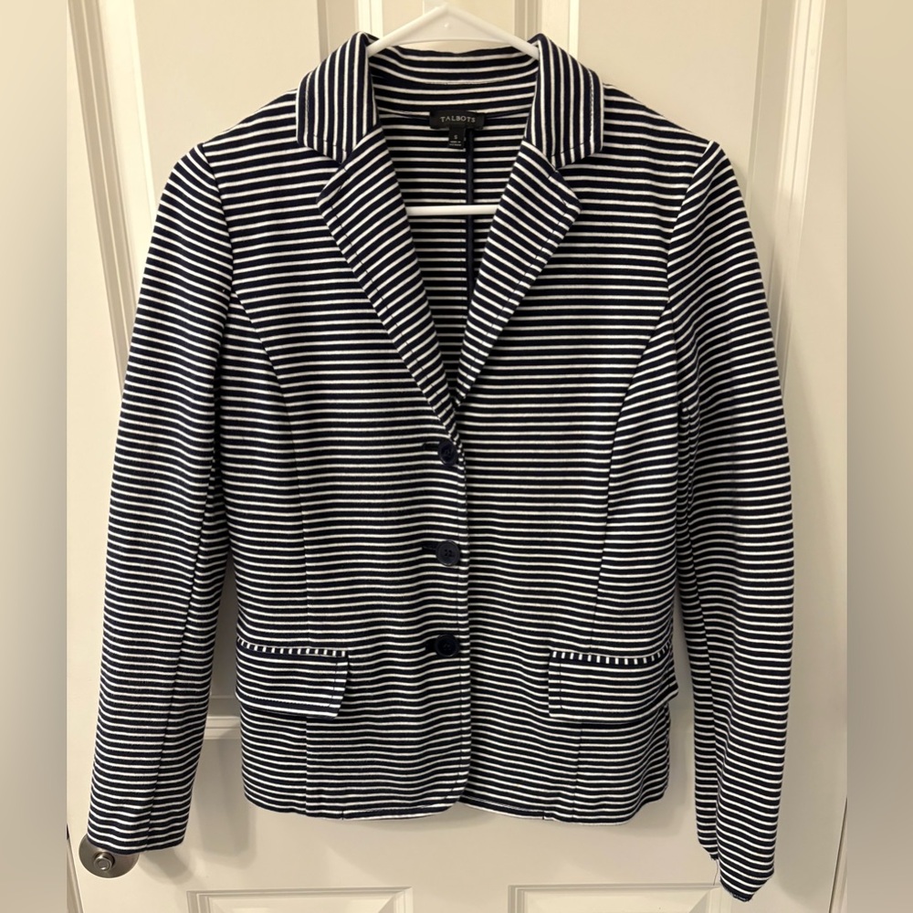 Talbots cotton stripped blazer